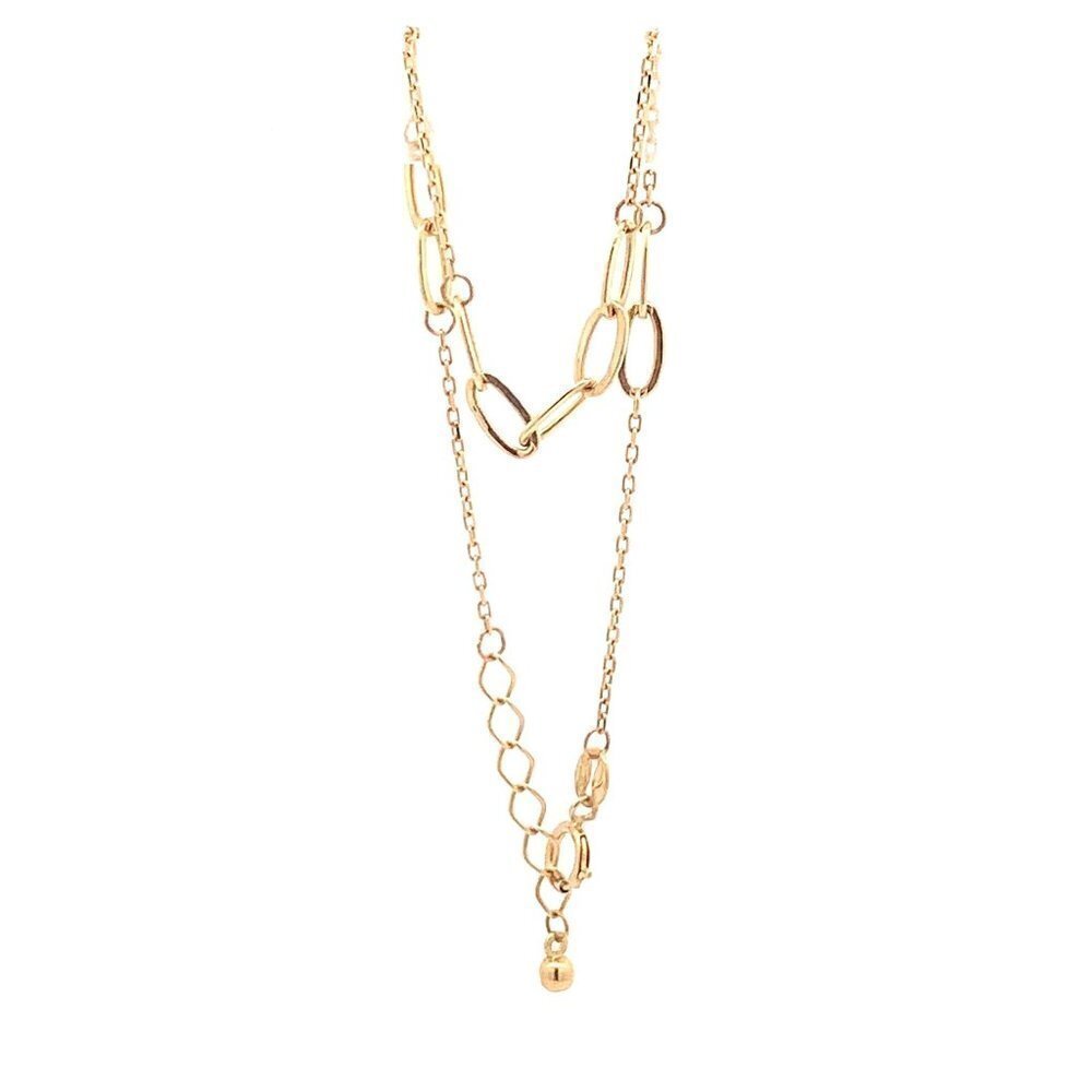 18K Yellow Gold Bracelet Paperclip 6 inches plus 1 inch extension 1.39 grams